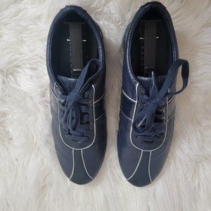 Cole Haan Grand OS Sneakers Women Size 8.5B Blue Bria Leather Perforated Lace-up